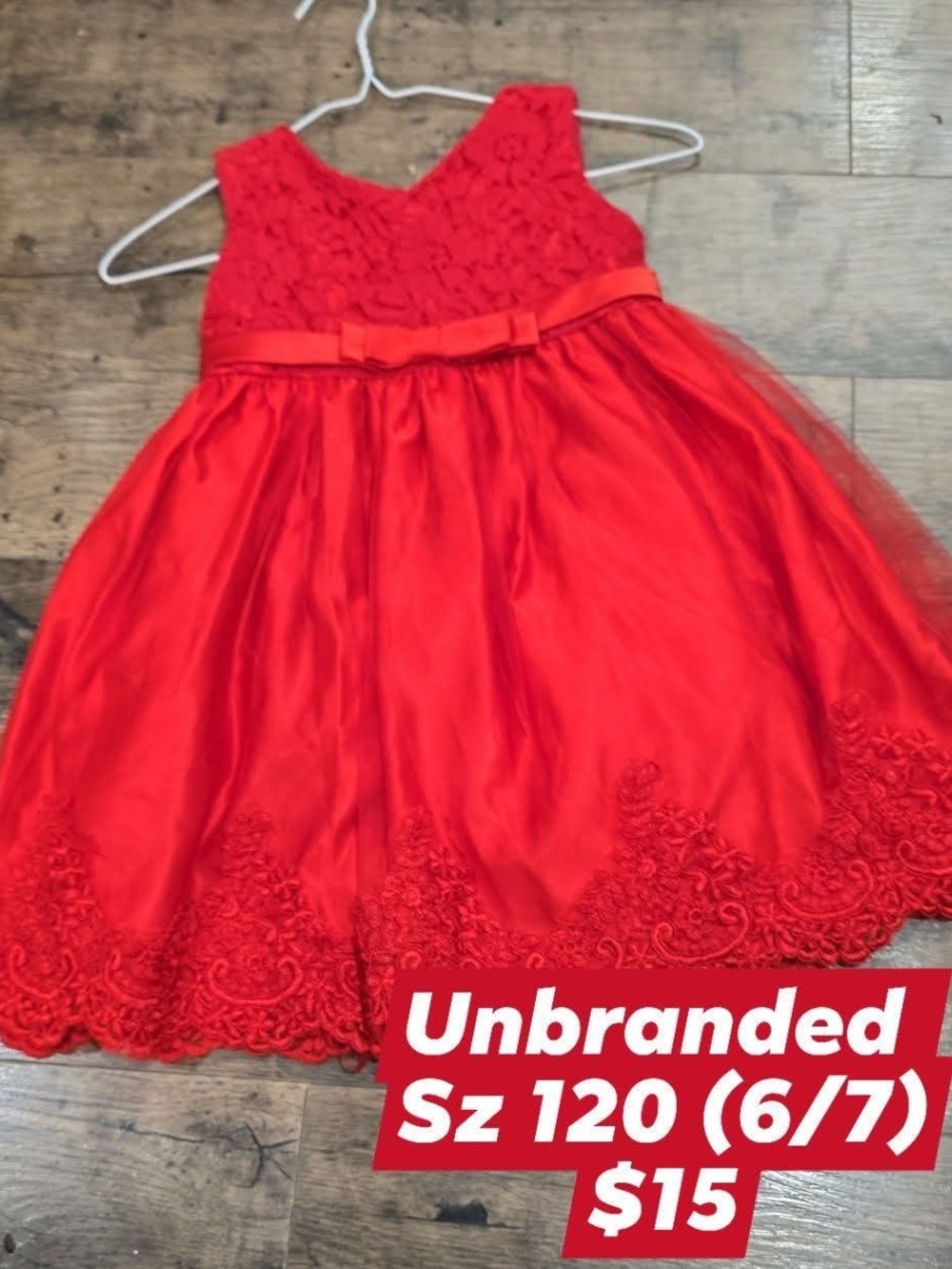 Source Unknown Red Lace & Tulle Girls' Party Dress